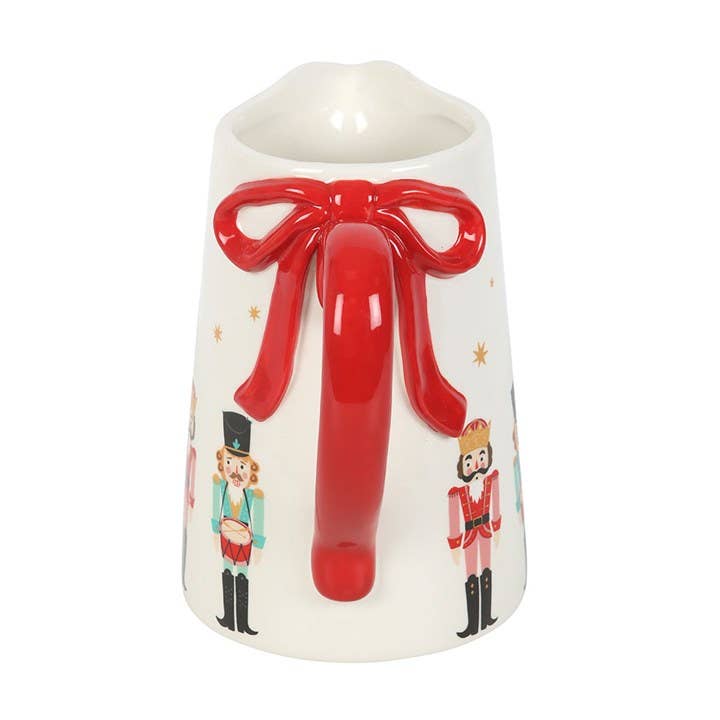 Nutcracker Ceramic Christmas Flower Jug with Bow
