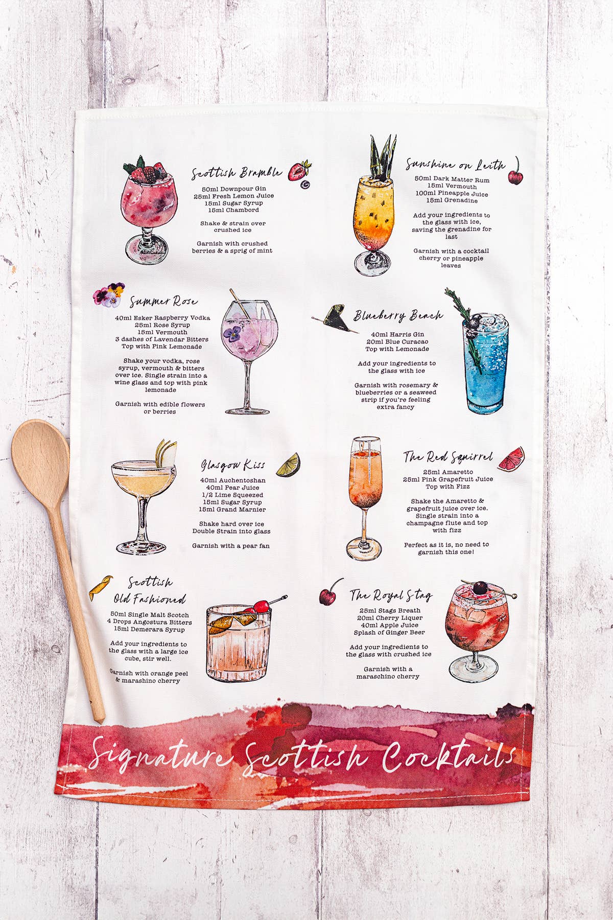 Scottish Signature Cocktails Tea Towel