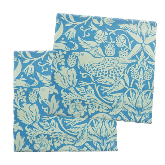 William Morris Ceramic Coasters Set 2 Sage Green