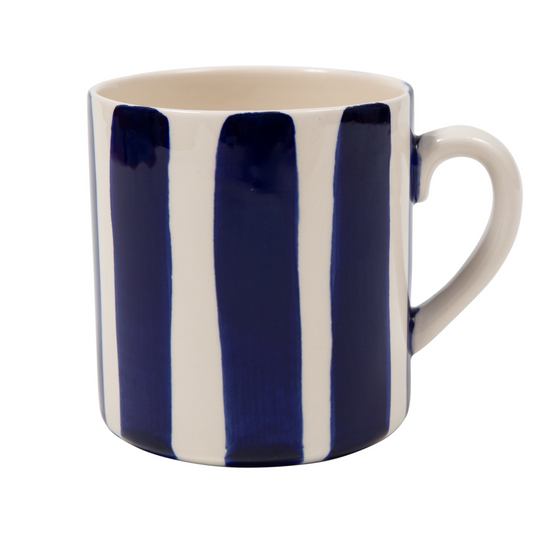 Bold Stripe Ceramic Mug Handmade Handpainted