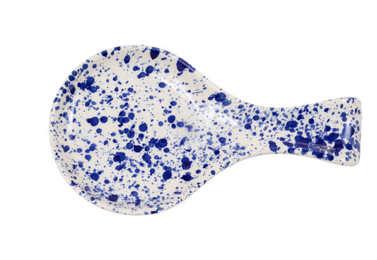 Blue Splatter Spoon Rest Handmade