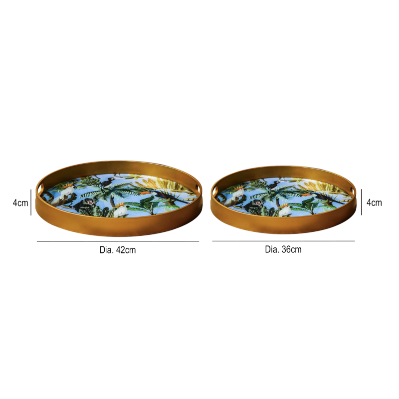 Tropical Birds Serving Trays - Set of Two
