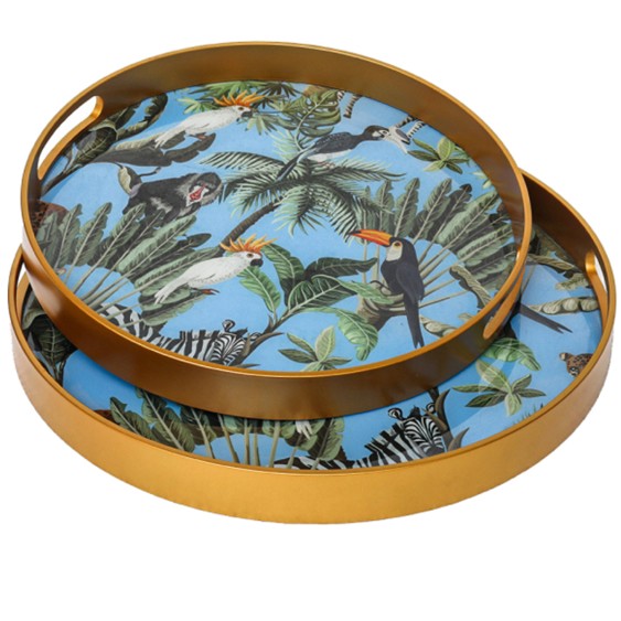 Tropical Birds Serving Trays - Set of Two