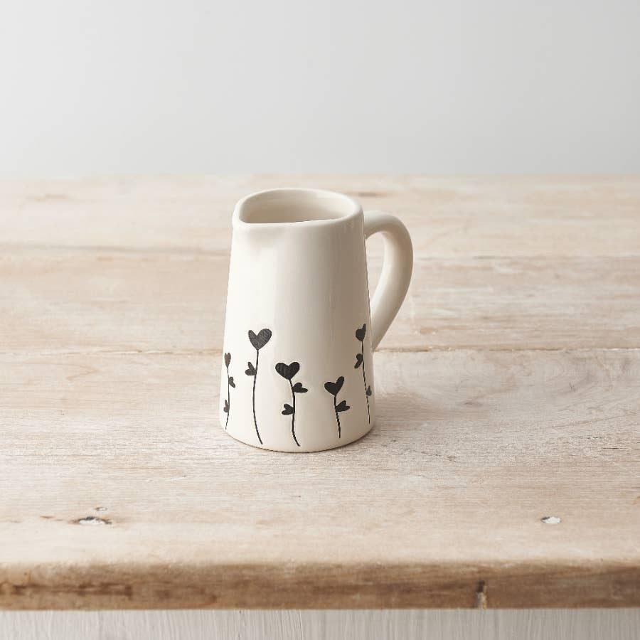 Gainsborough Black Heart Floral Jug, 9cm